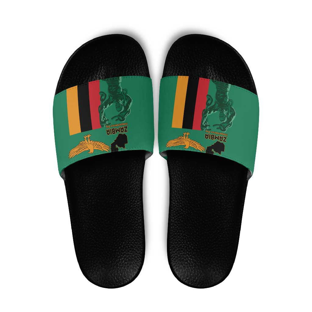 Zambia Independence Day Slide Sandals Lusaka Freedom Statue LT15