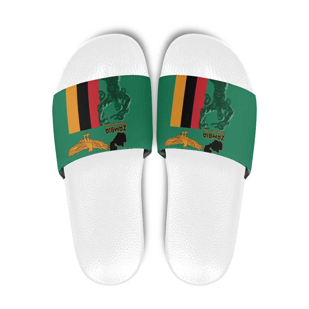 Zambia Independence Day Slide Sandals Lusaka Freedom Statue LT15