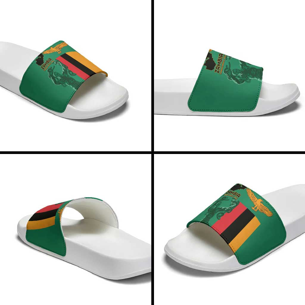 Zambia Independence Day Slide Sandals Lusaka Freedom Statue LT15