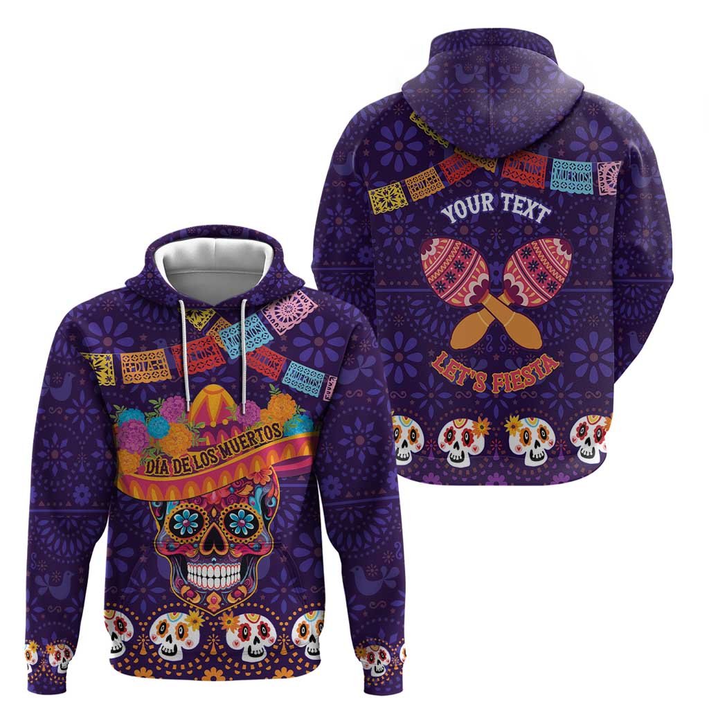 Personalised Mexico Day Of The Dead Hoodie Sugar Skull With Maracas Mexican Folk Pattern LT15
