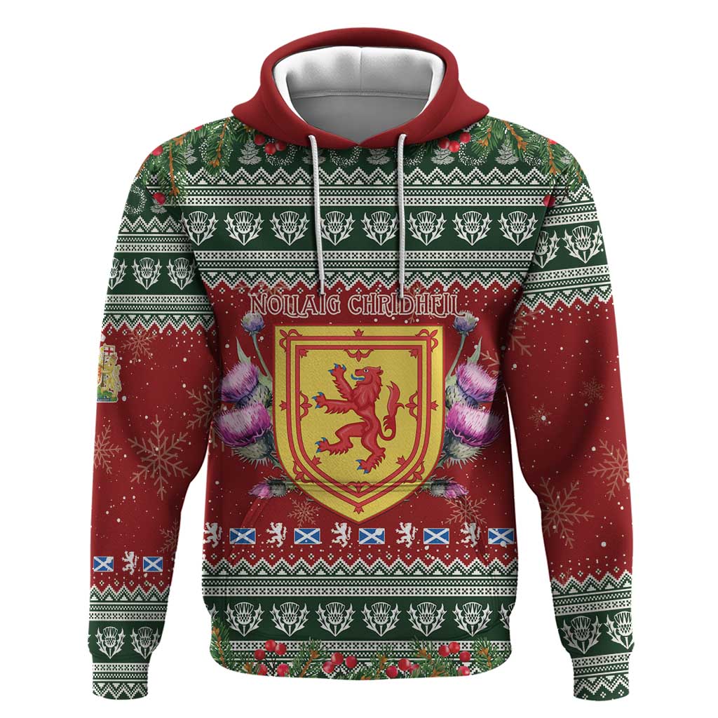 Scotland Christmas Hoodie The Royal Arms of Scotland With Thistle LT15
