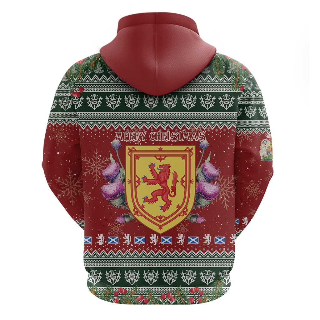 Scotland Christmas Hoodie The Royal Arms of Scotland With Thistle LT15