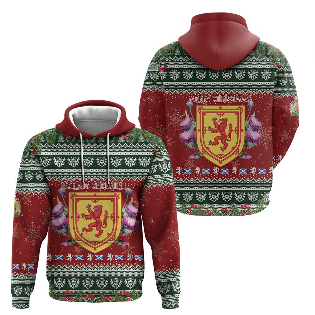 Scotland Christmas Hoodie The Royal Arms of Scotland With Thistle LT15