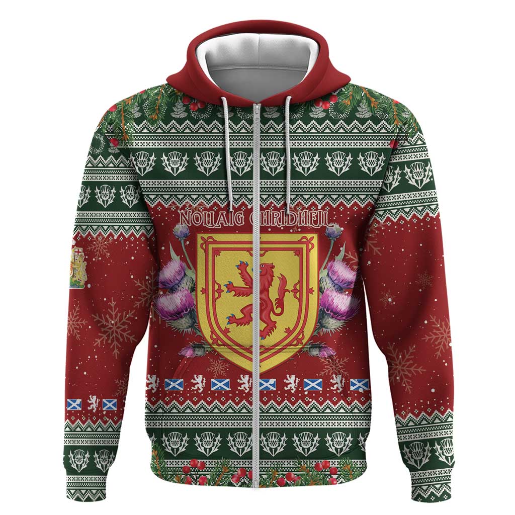 Scotland Christmas Hoodie The Royal Arms of Scotland With Thistle LT15