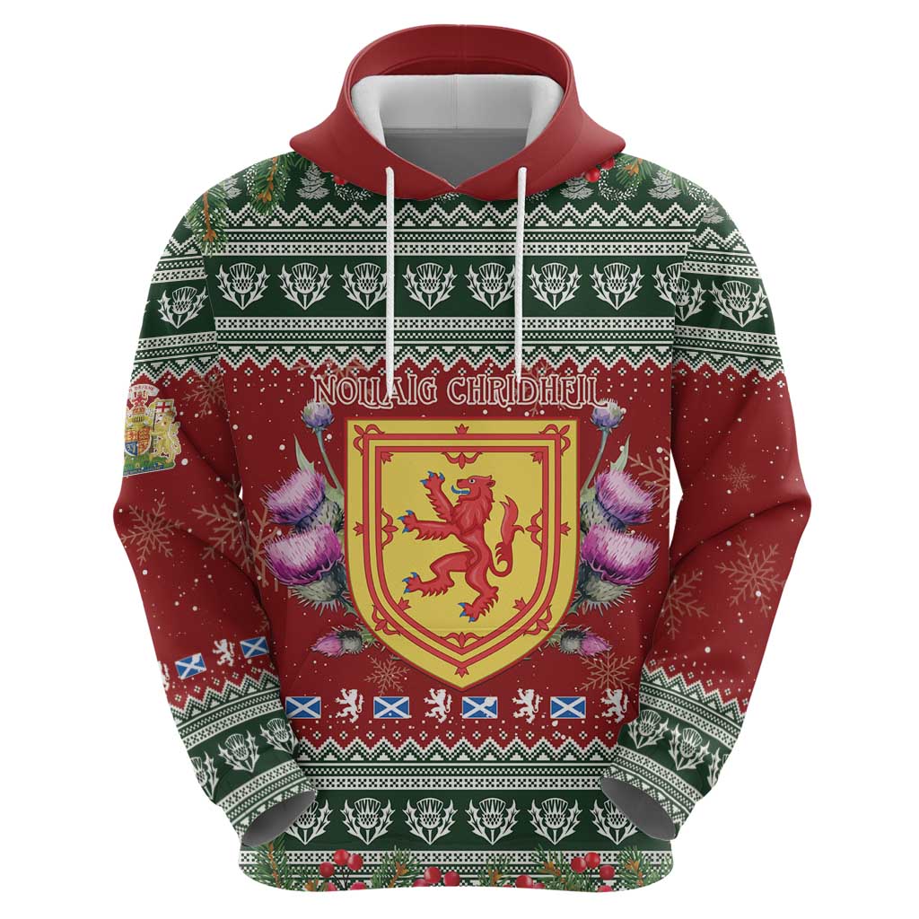 Scotland Christmas Hoodie The Royal Arms of Scotland With Thistle LT15