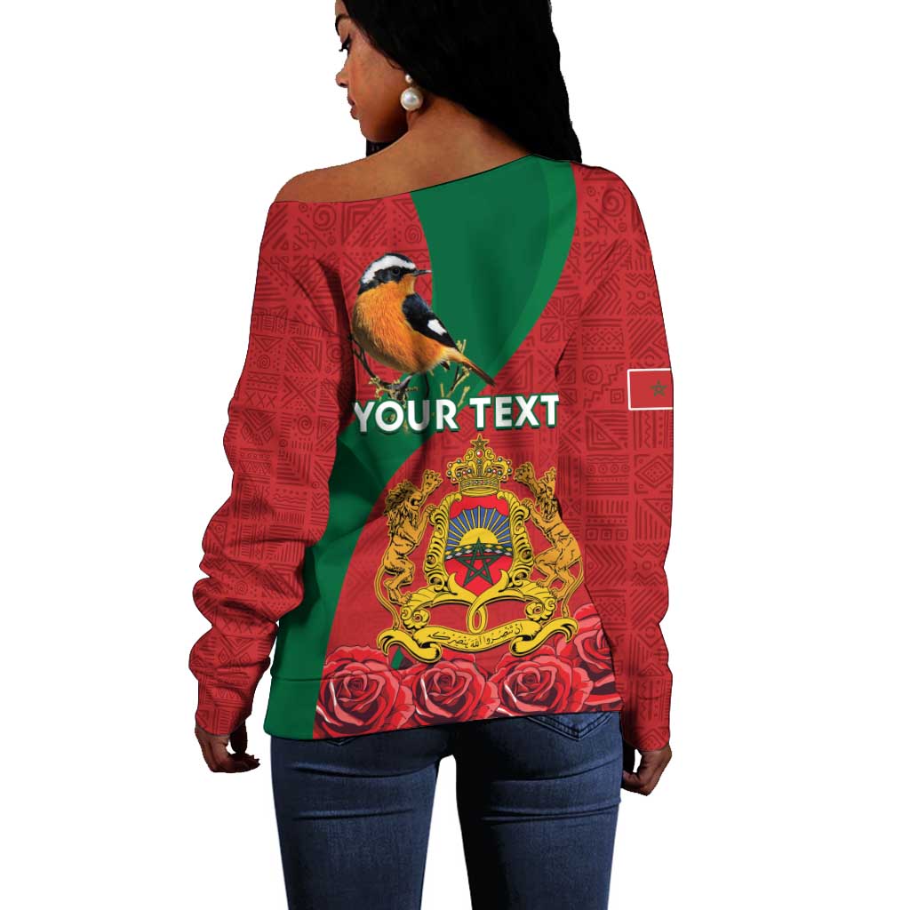 Personalised Afro Morocco Off Shoulder Sweater Happy Proclamation Day - African Pattern LT15