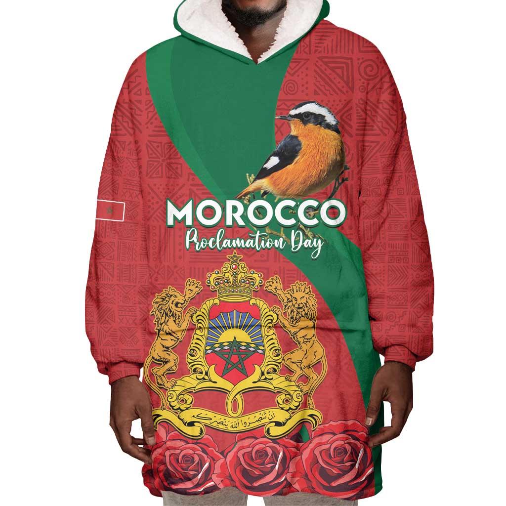 Personalised Afro Morocco Wearable Blanket Hoodie Happy Proclamation Day - African Pattern LT15