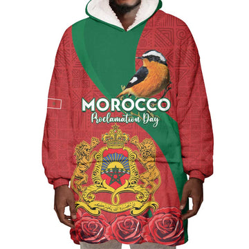 Personalised Afro Morocco Wearable Blanket Hoodie Happy Proclamation Day - African Pattern LT15