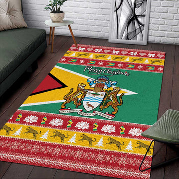 Afro Guyana Christmas Area Rug Mix Coat Of Arms LT15