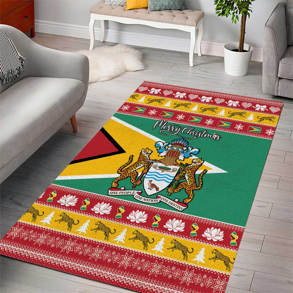Afro Guyana Christmas Area Rug Mix Coat Of Arms LT15