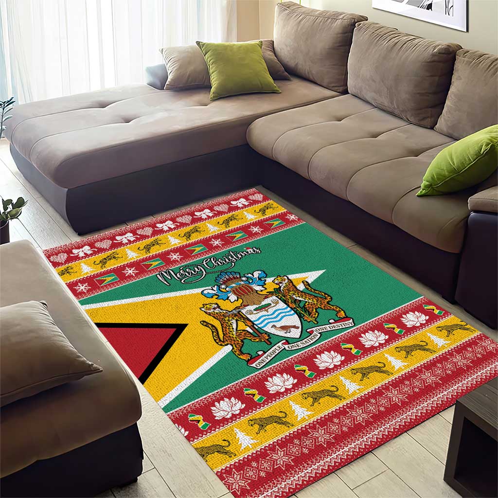 Afro Guyana Christmas Area Rug Mix Coat Of Arms LT15