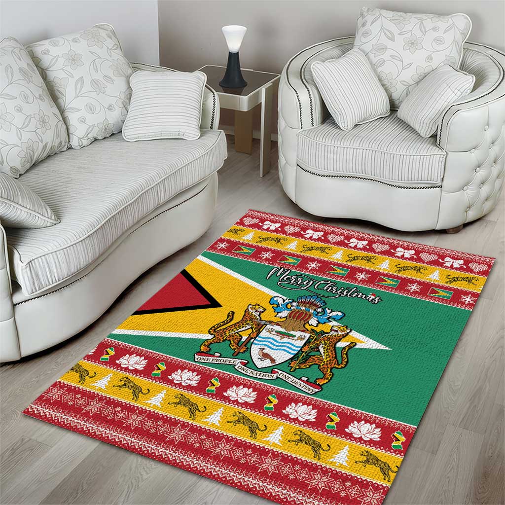 Afro Guyana Christmas Area Rug Mix Coat Of Arms LT15