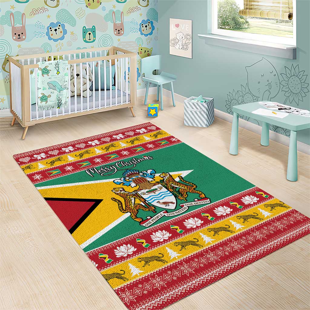 Afro Guyana Christmas Area Rug Mix Coat Of Arms LT15