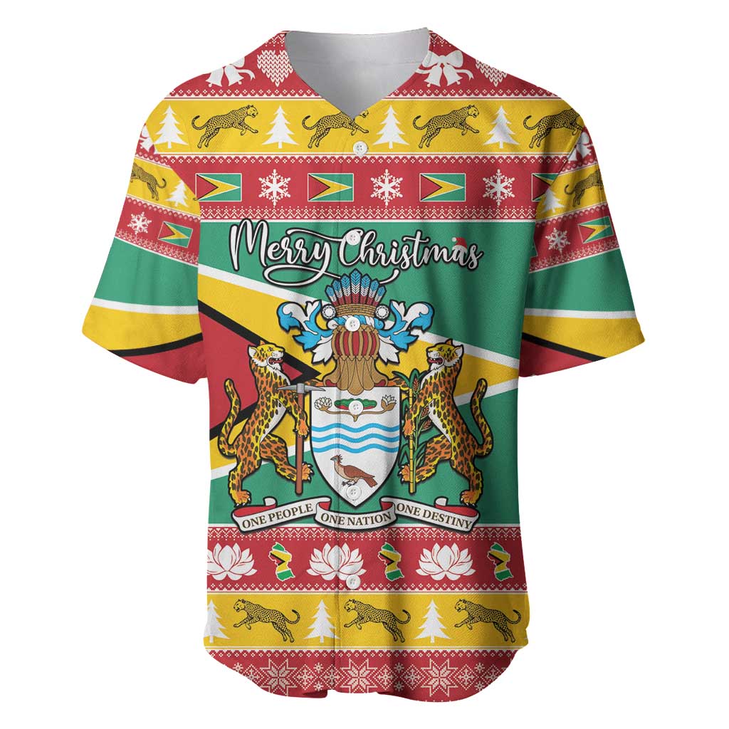 Afro Guyana Christmas Baseball Jersey Mix Coat Of Arms LT15