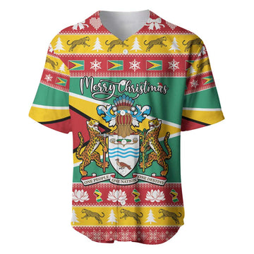 Afro Guyana Christmas Baseball Jersey Mix Coat Of Arms LT15