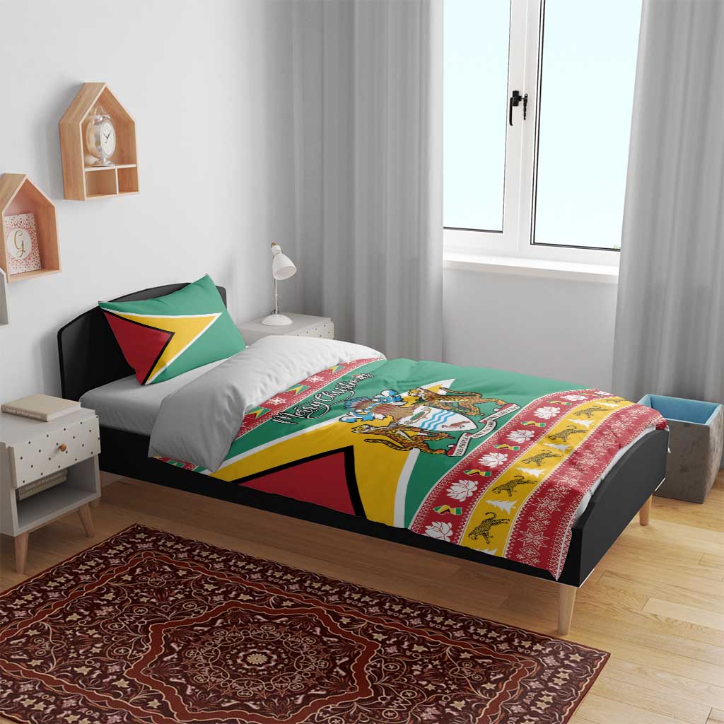 Afro Guyana Christmas Bedding Set Mix Coat Of Arms LT15