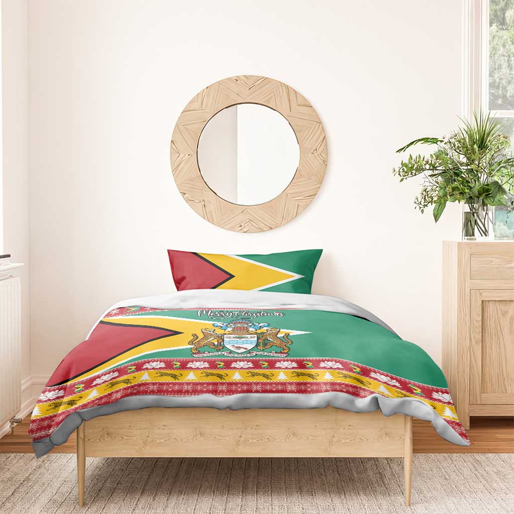 Afro Guyana Christmas Bedding Set Mix Coat Of Arms LT15