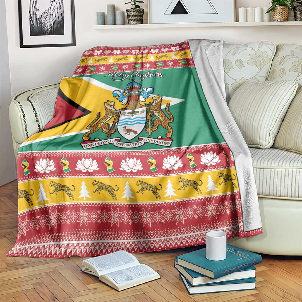 Afro Guyana Christmas Blanket Mix Coat Of Arms LT15