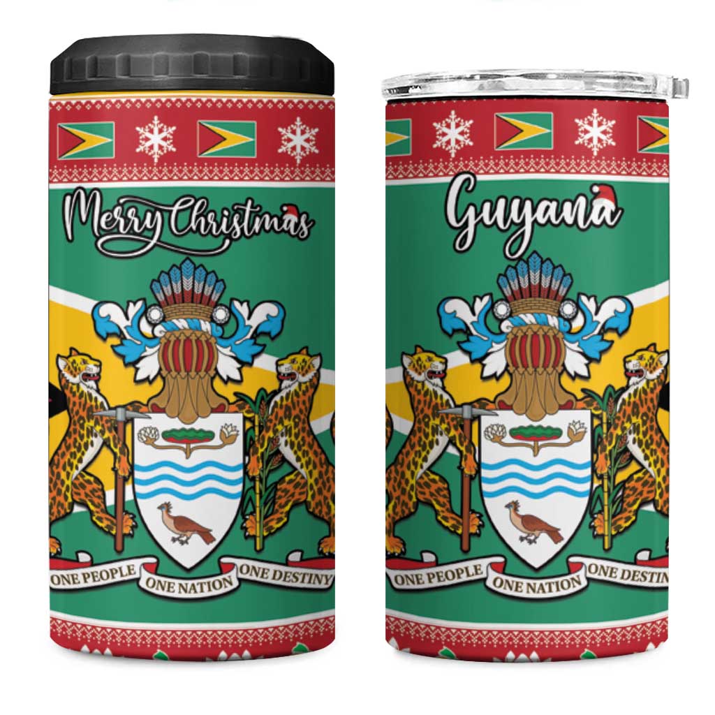 Afro Guyana Christmas 4 in 1 Can Cooler Tumbler Mix Coat Of Arms LT15