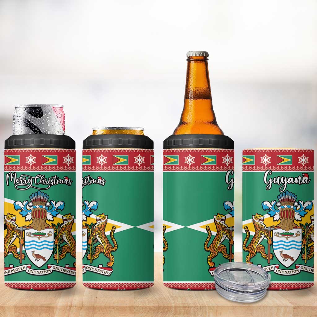Afro Guyana Christmas 4 in 1 Can Cooler Tumbler Mix Coat Of Arms LT15