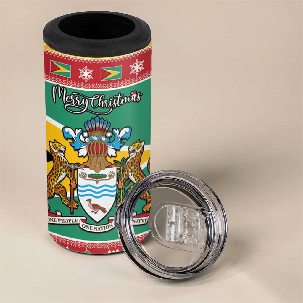 Afro Guyana Christmas 4 in 1 Can Cooler Tumbler Mix Coat Of Arms LT15