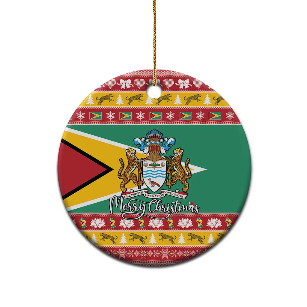 Guyana Christmas Ceramic Ornament Coat Of Arms with Flag Style LT15