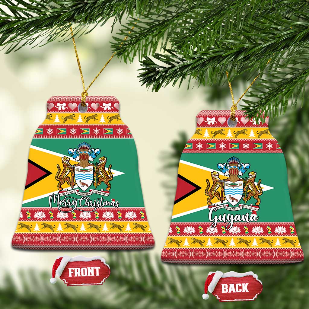 Guyana Christmas Ceramic Ornament Coat Of Arms with Flag Style LT15