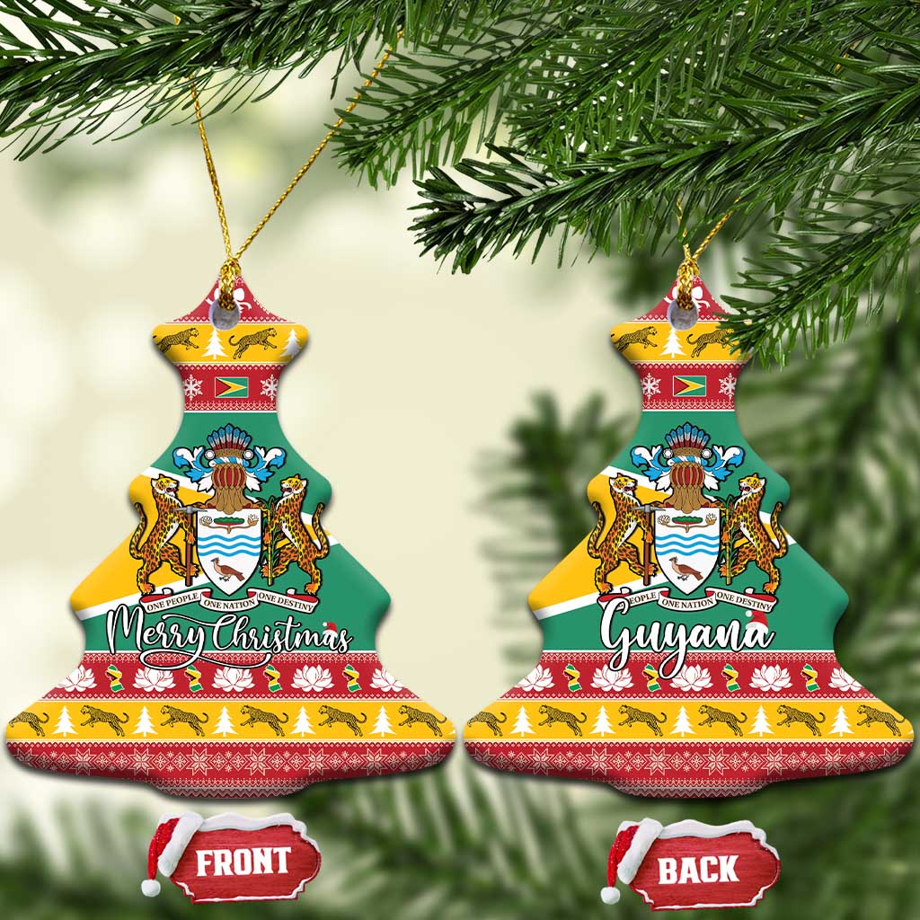 Guyana Christmas Ceramic Ornament Coat Of Arms with Flag Style LT15