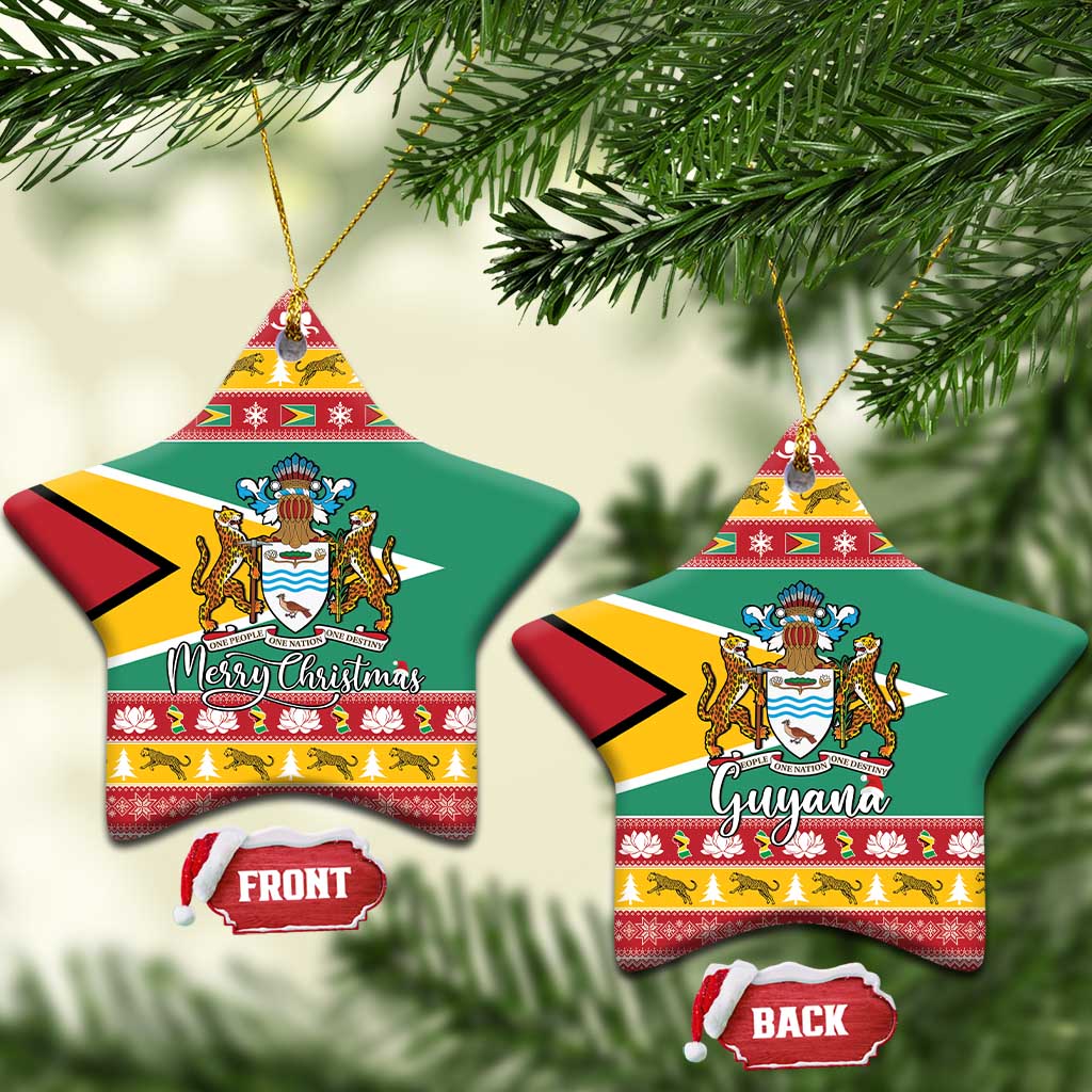 Guyana Christmas Ceramic Ornament Coat Of Arms with Flag Style LT15