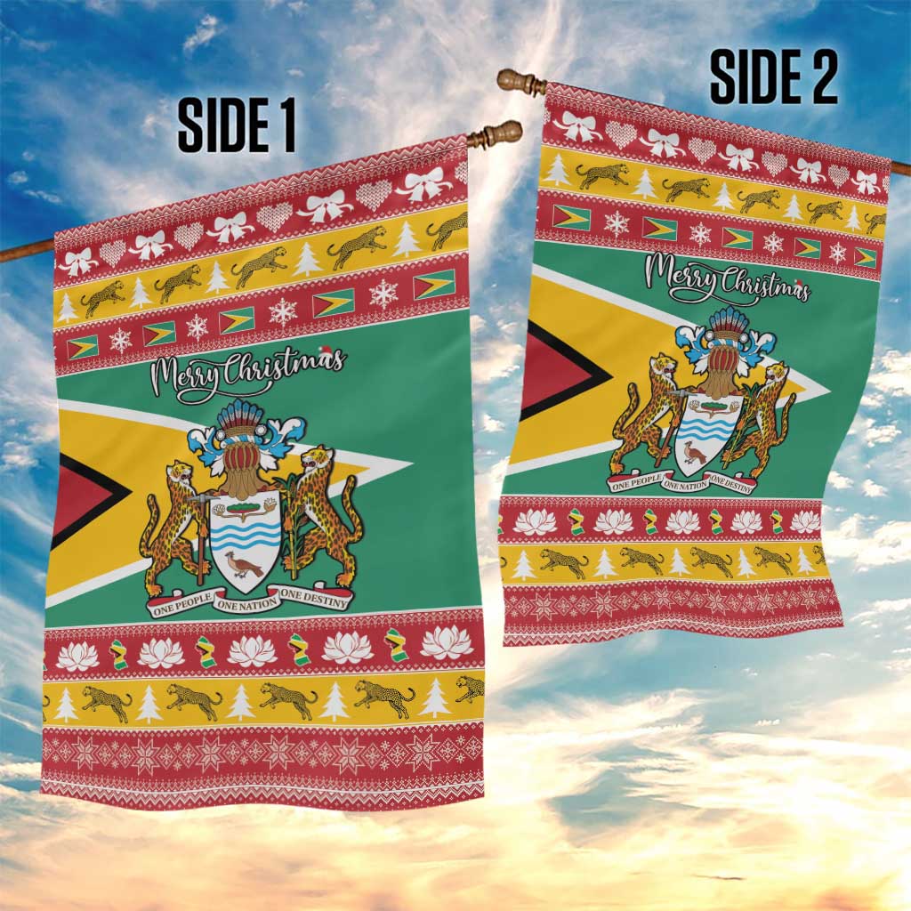 Afro Guyana Christmas Garden Flag Mix Coat Of Arms LT15