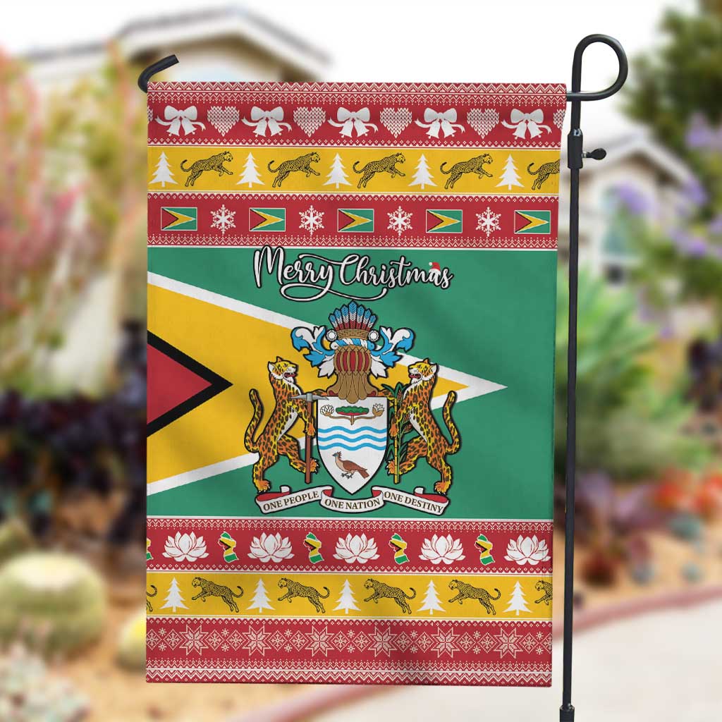 Afro Guyana Christmas Garden Flag Mix Coat Of Arms LT15