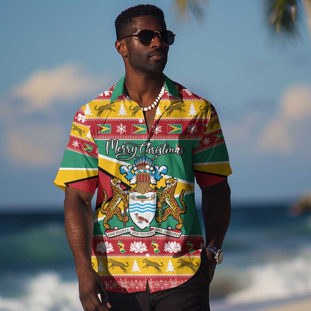 Afro Guyana Christmas Hawaiian Shirt Mix Coat Of Arms LT15