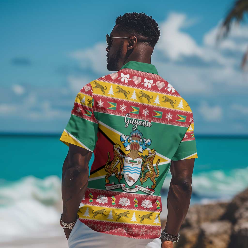 Afro Guyana Christmas Hawaiian Shirt Mix Coat Of Arms LT15