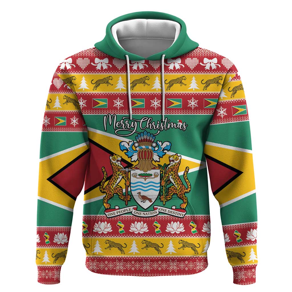 Guyana Christmas Hoodie Coat Of Arms with Flag Style LT15