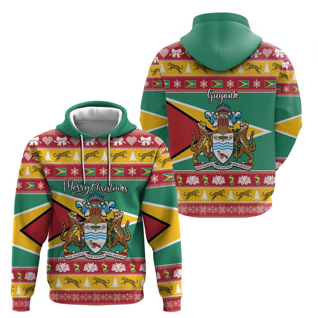 Guyana Christmas Hoodie Coat Of Arms with Flag Style LT15