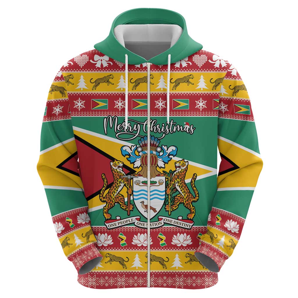 Guyana Christmas Hoodie Coat Of Arms with Flag Style LT15