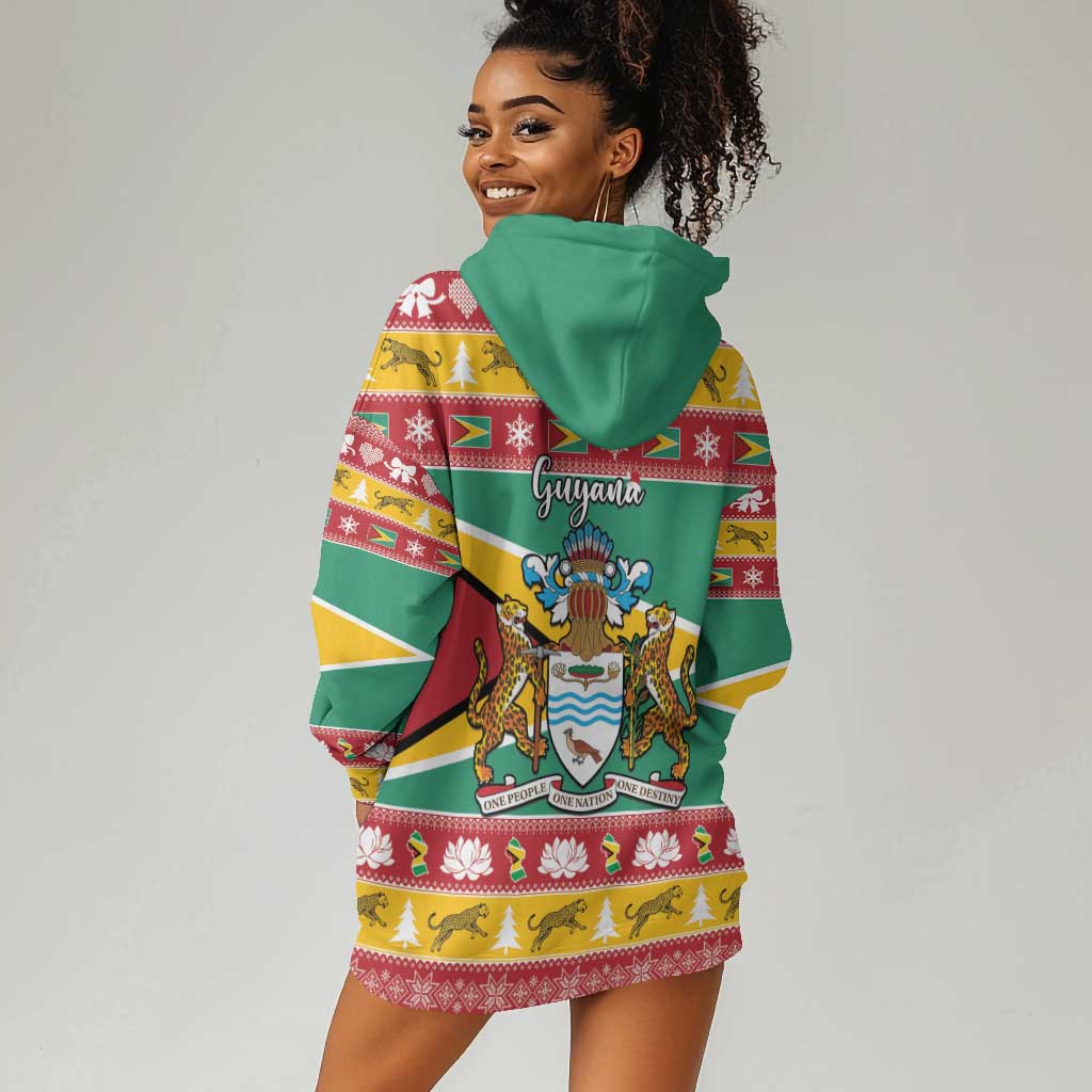 Afro Guyana Christmas Hoodie Dress Mix Coat Of Arms LT15