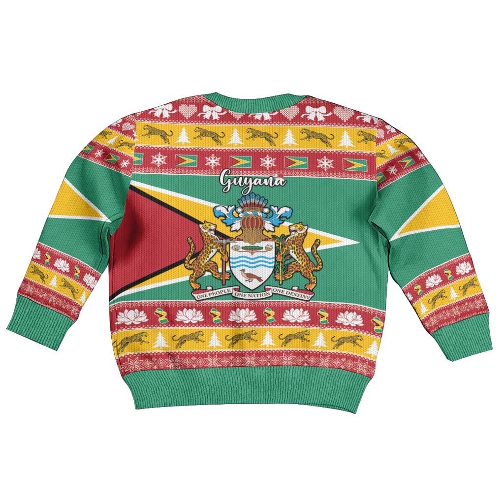 Afro Guyana Christmas Kid Ugly Christmas Sweater Mix Coat Of Arms LT15