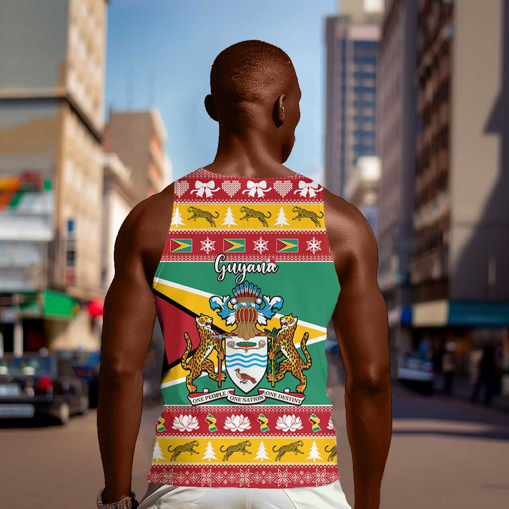 Afro Guyana Christmas Men Tank Top Mix Coat Of Arms LT15