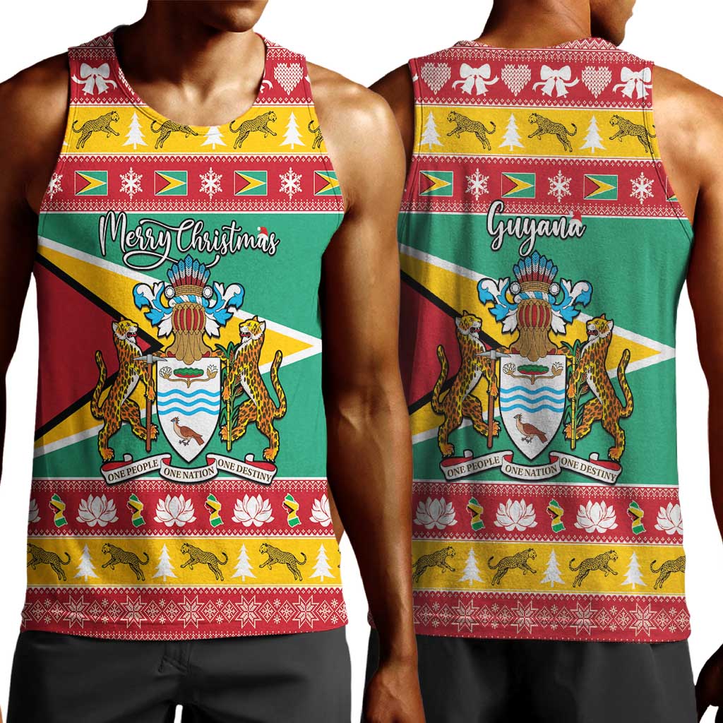 Afro Guyana Christmas Men Tank Top Mix Coat Of Arms LT15