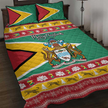 Afro Guyana Christmas Quilt Bed Set Mix Coat Of Arms LT15