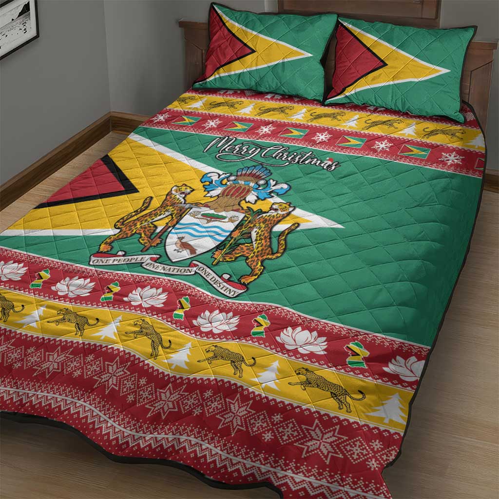 Afro Guyana Christmas Quilt Bed Set Mix Coat Of Arms LT15