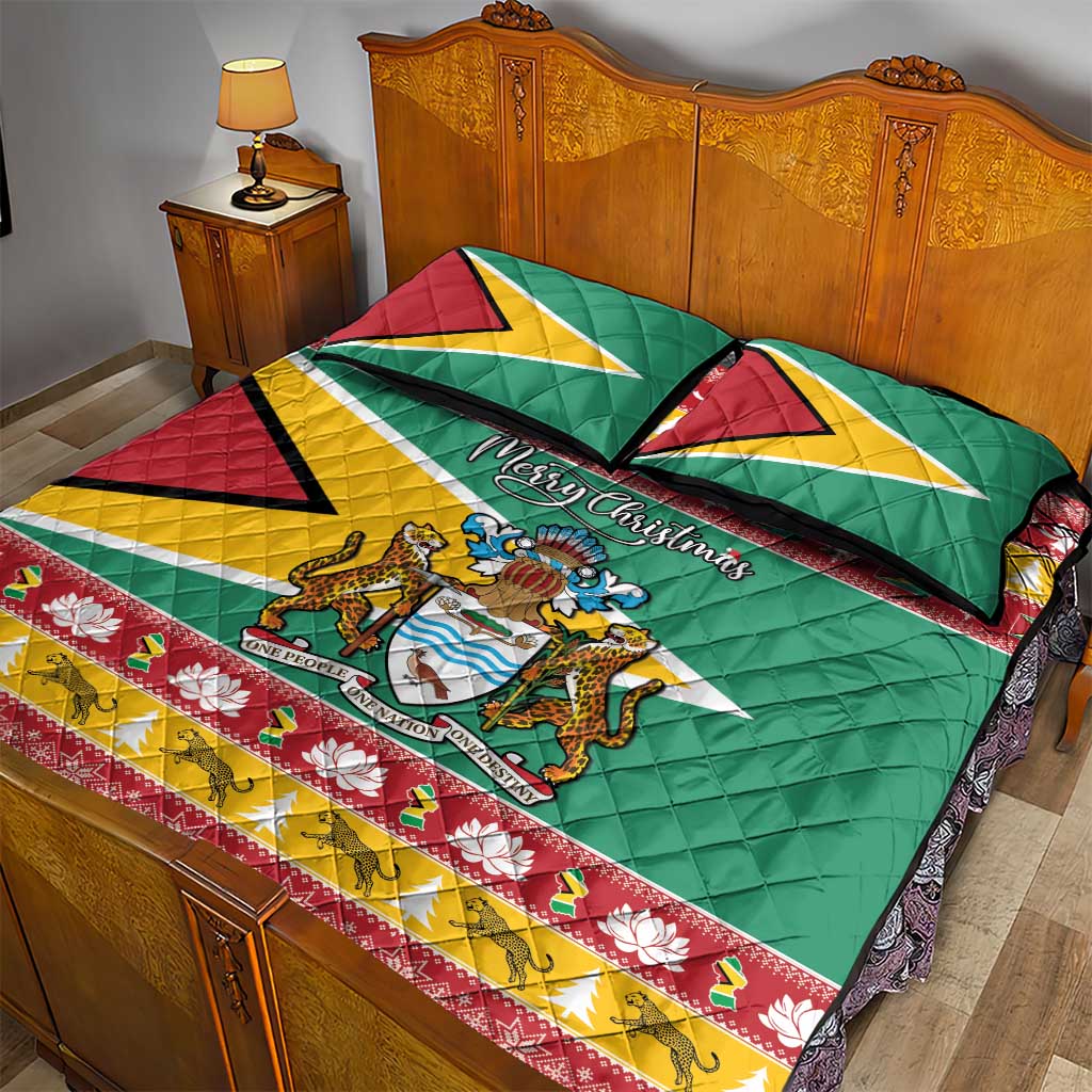 Afro Guyana Christmas Quilt Bed Set Mix Coat Of Arms LT15
