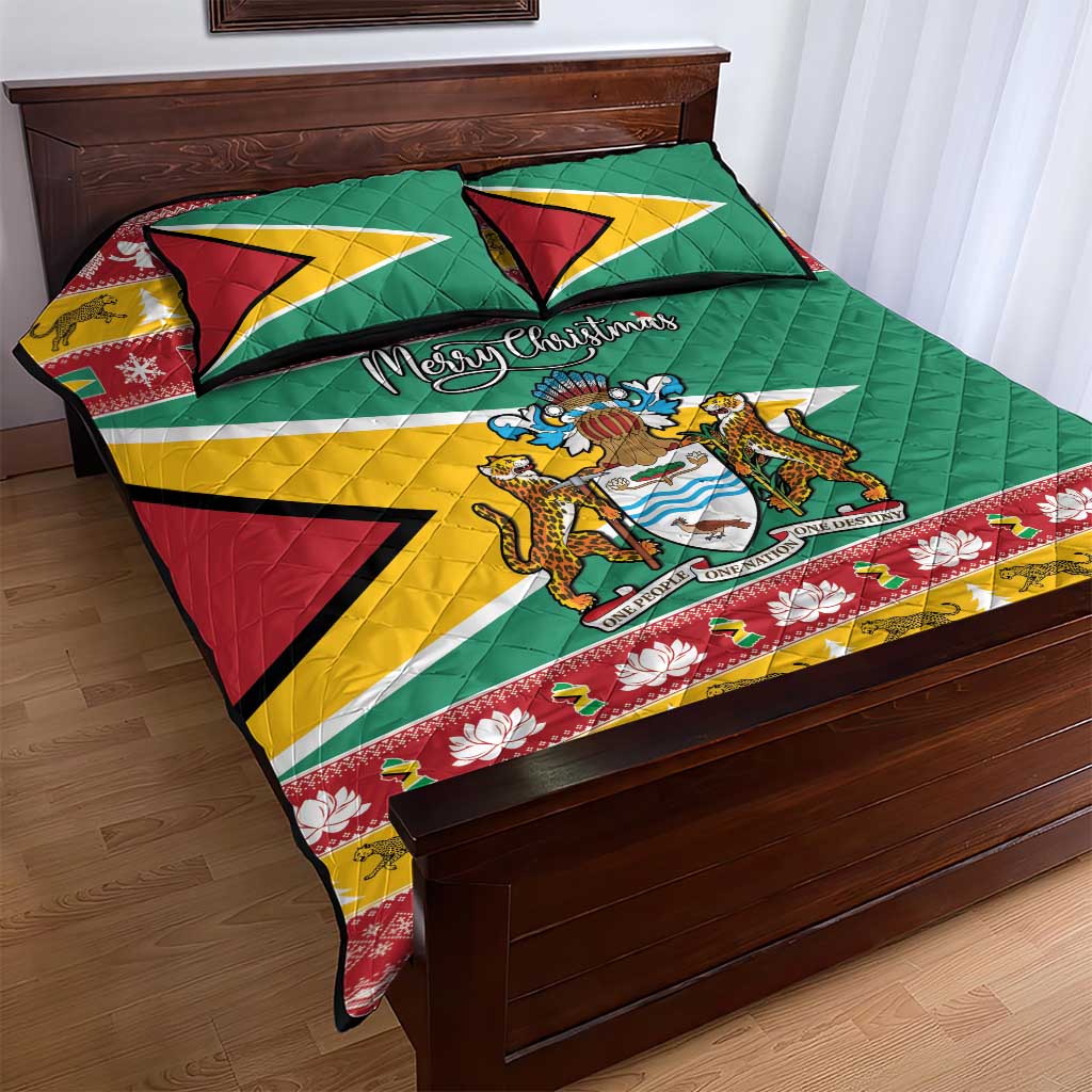 Afro Guyana Christmas Quilt Bed Set Mix Coat Of Arms LT15