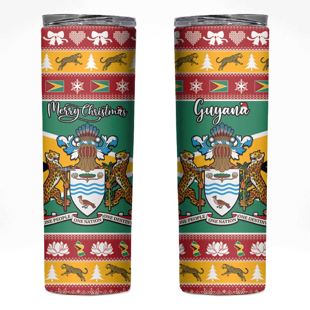 Afro Guyana Christmas Skinny Tumbler Mix Coat Of Arms LT15