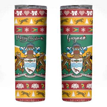 Afro Guyana Christmas Skinny Tumbler Mix Coat Of Arms LT15