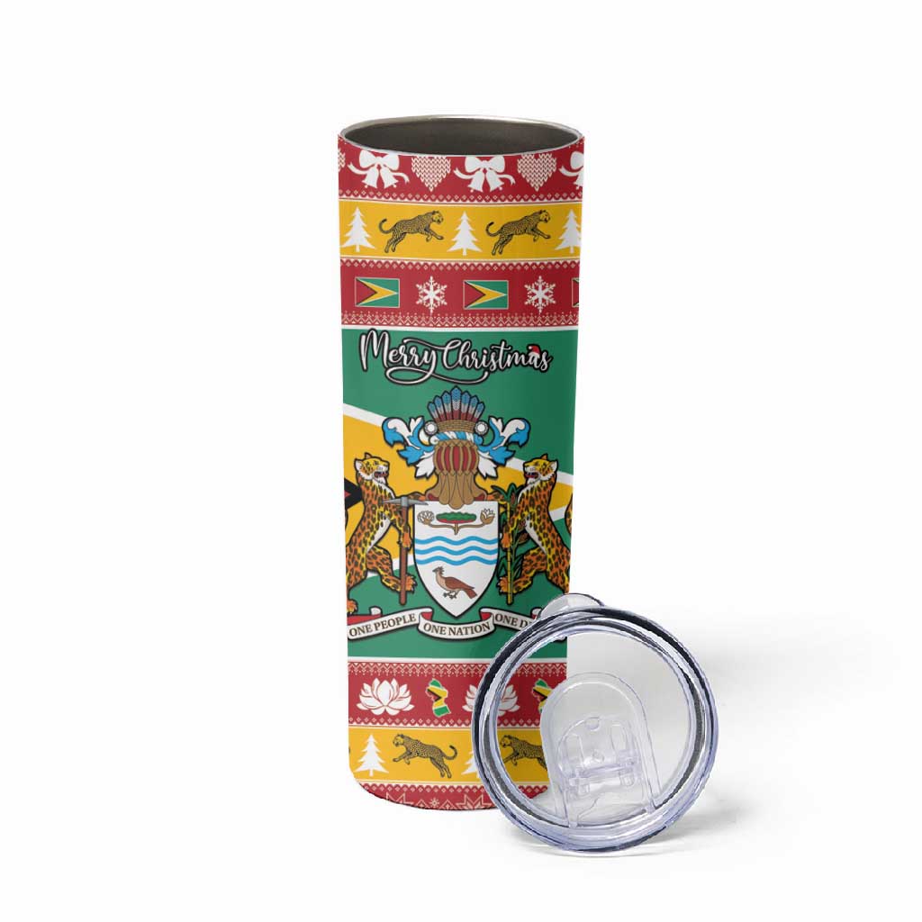 Afro Guyana Christmas Skinny Tumbler Mix Coat Of Arms LT15