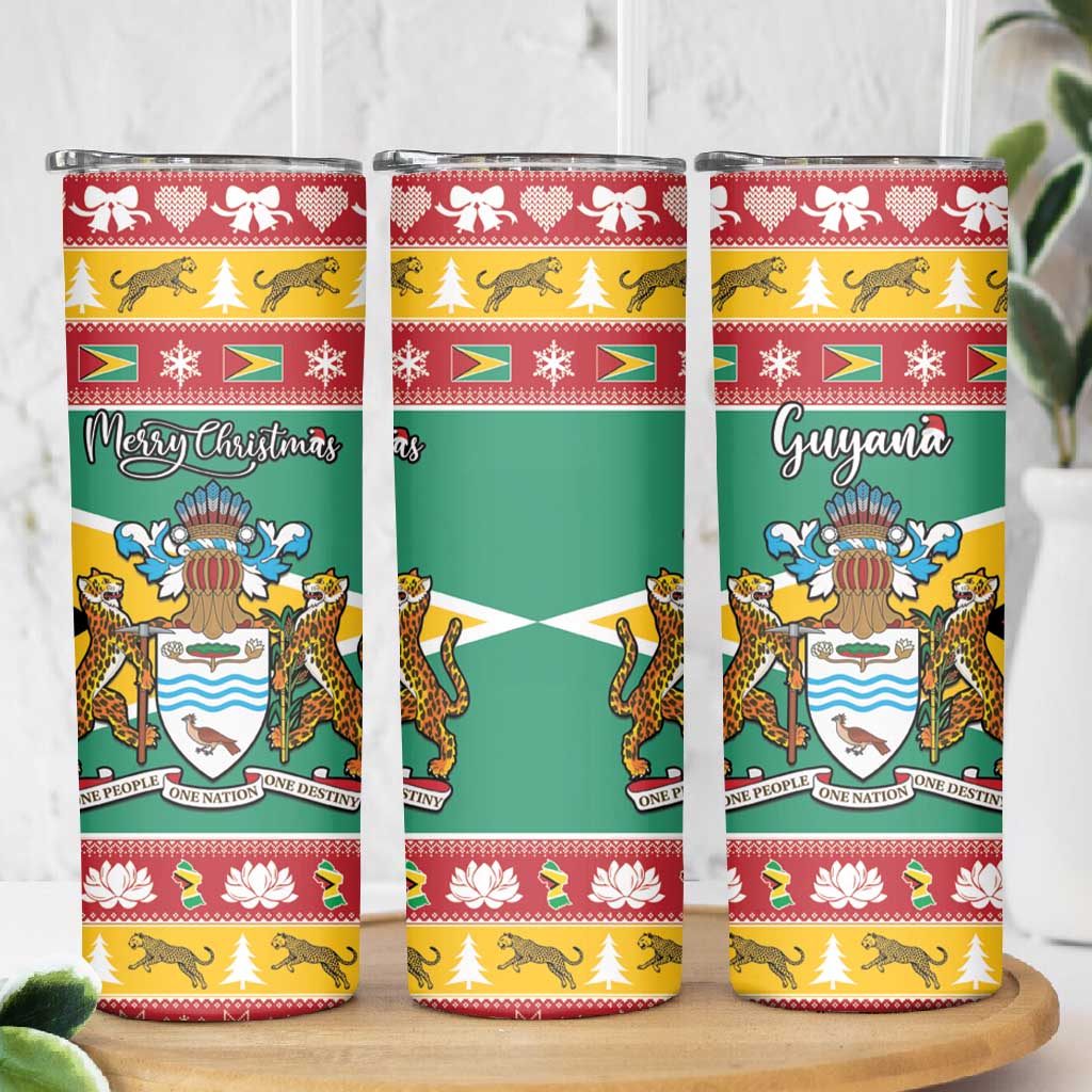 Afro Guyana Christmas Skinny Tumbler Mix Coat Of Arms LT15