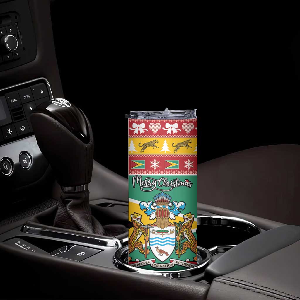 Afro Guyana Christmas Skinny Tumbler Mix Coat Of Arms LT15