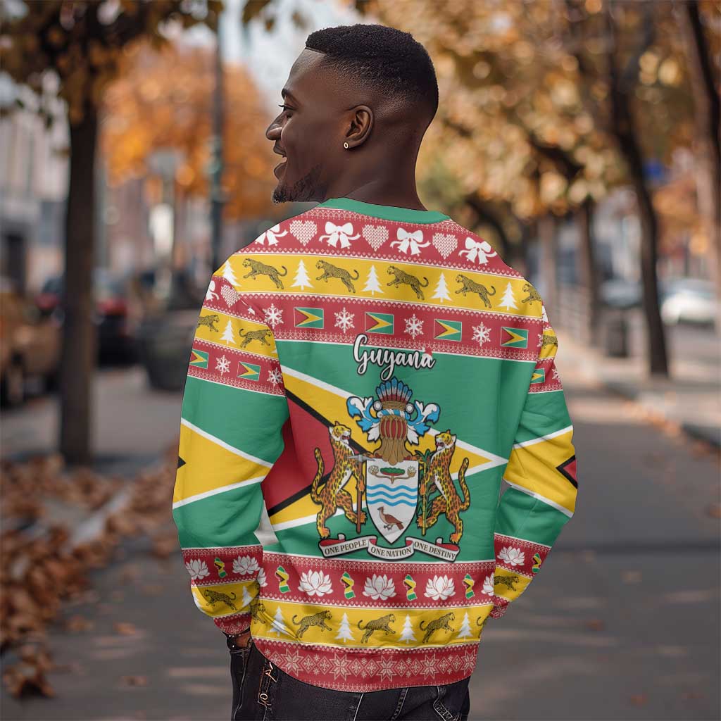 Afro Guyana Christmas Sweatshirt Mix Coat Of Arms LT15